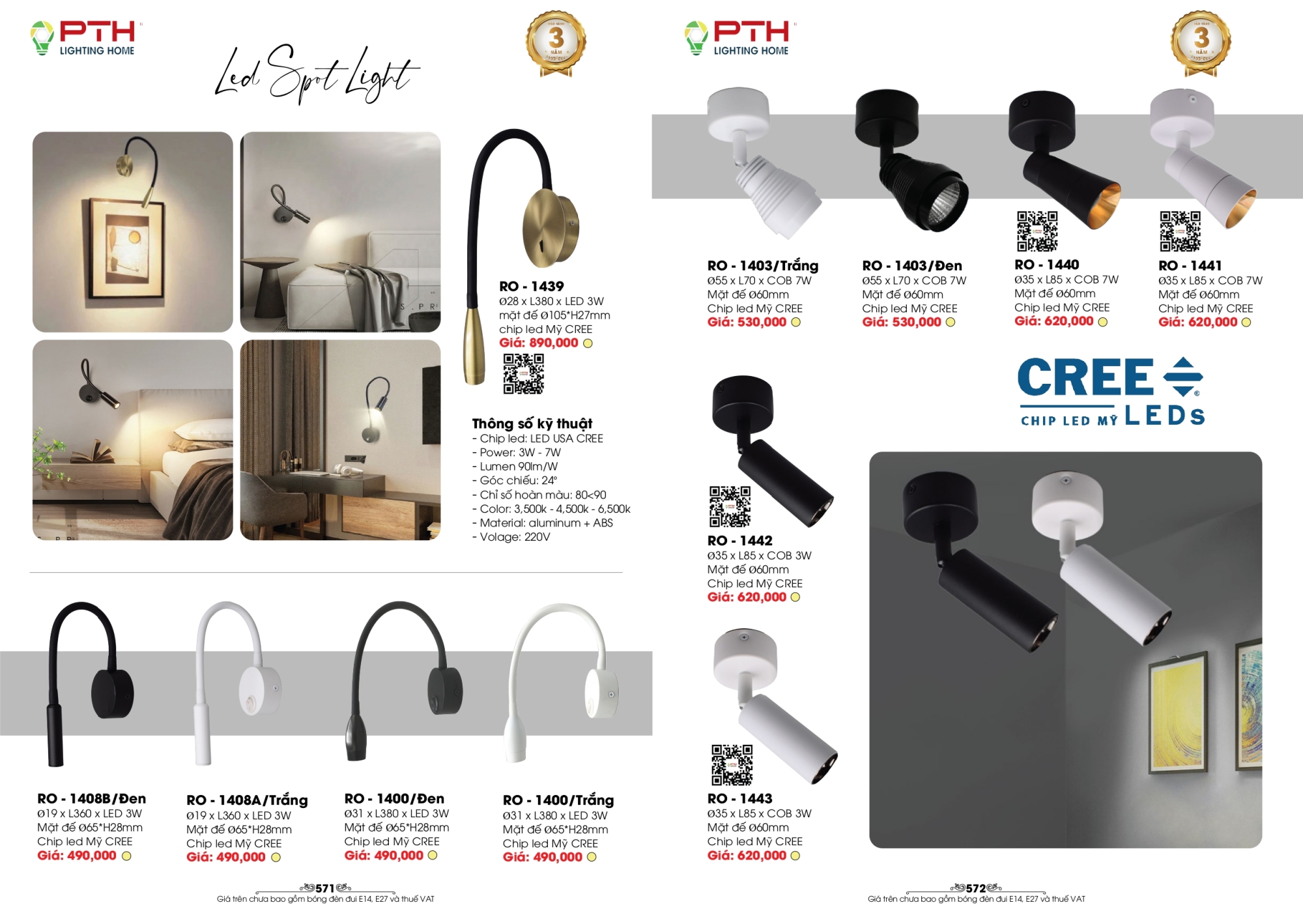 Bảng giá đèn trang trí PTH Lighting Home 2026